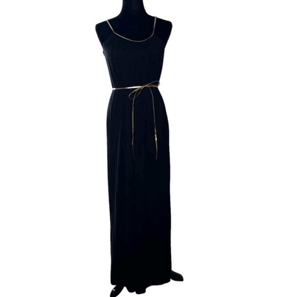 Tiana B-Women’s Black Gold Maxi Gladiador Dress